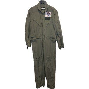 Flight Suit Ltd. Coveralls Flyers Mens Green US Military Jumpsuit Large Long